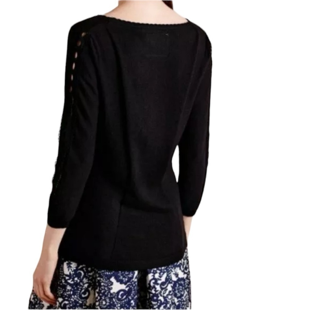 Angel of the North Anthropologie Crochet Sleeve Sweater